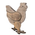 Clayre & Eef Decorative Figurine Chicken 28 cm Brown Wood