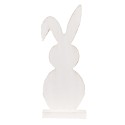 Clayre & Eef Statuetta decorativa Coniglio 50 cm Bianco Legno