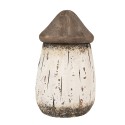 Clayre & Eef Dekorationsfigur Haus Ø 11x17 cm Weiß Braun Holz
