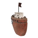 Clayre & Eef Decoratie Model Boot 12 cm Rood Hout IJzer