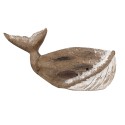 Clayre & Eef Decorative Figurine Whale 21 cm Brown White Wood