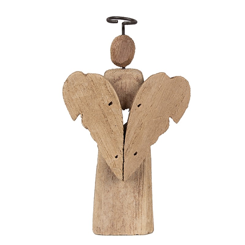 Clayre & Eef Decorative Figurine Angel 22 cm Brown Wood