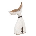 Clayre & Eef Figurine décorative Baleine 45 cm Blanc Marron Bois