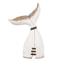 Clayre & Eef Figurine décorative Baleine 45 cm Blanc Marron Bois