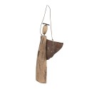 Clayre & Eef Decorative Pendant Angel 14 cm Brown Wood Iron