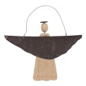Clayre & Eef Decorative Pendant Angel 14 cm Brown Wood Iron