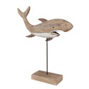 Clayre & Eef Decorative Figurine Shark 37 cm Brown Wood