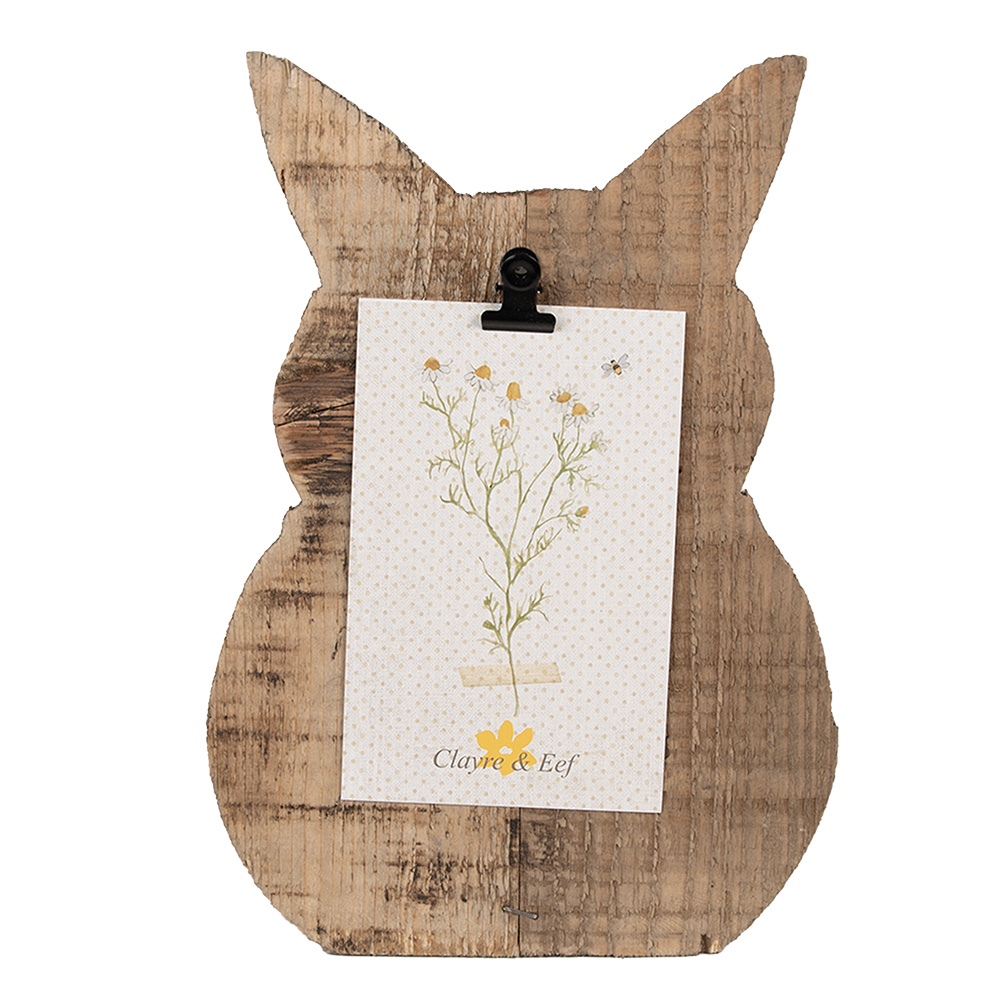 Clayre & Eef Fotolijst Konijn 18x2x25 cm Bruin Hout afbeelding 1