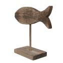Clayre & Eef Figur Fisch 20 cm Braun Holz