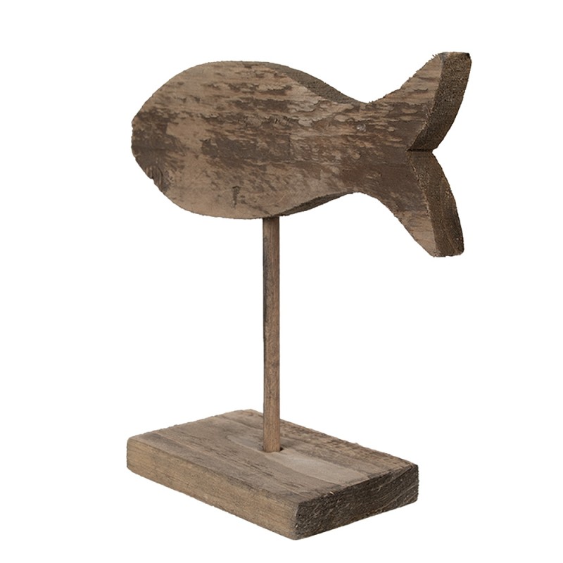 Clayre & Eef Figur Fisch 20 cm Braun Holz