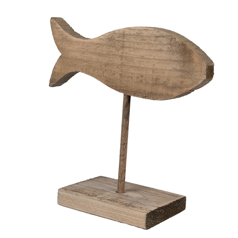 Clayre & Eef Figur Fisch 20 cm Braun Holz