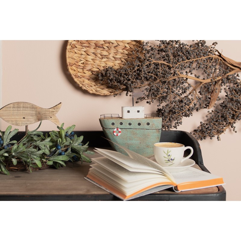 Clayre & Eef Figur Fisch 20 cm Braun Holz