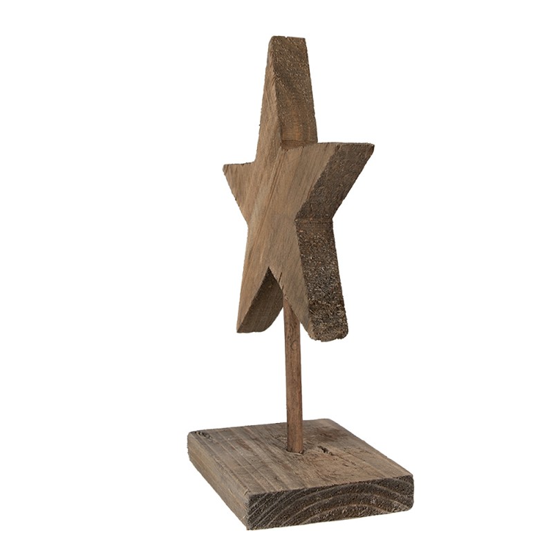Clayre & Eef Statuetta decorativa Stella 15x8x21 cm Marrone Legno