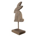 Clayre & Eef Statuetta decorativa Coniglio 14x8x32 cm Marrone Legno