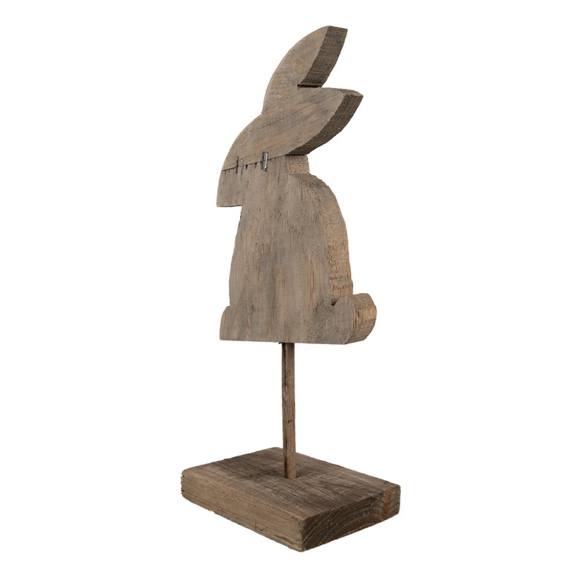 Clayre & Eef Statuetta decorativa Coniglio 14x8x32 cm Marrone Legno