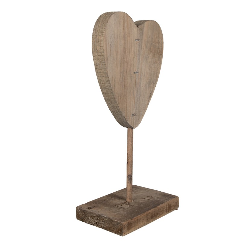 Clayre & Eef Statuetta decorativa Cuore 15x8x27 cm Marrone Legno