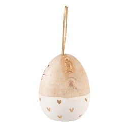 Clayre & Eef Dekorationsfigur Kaninchen Ø 6x14 cm Braun Holz Oval