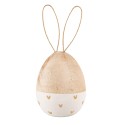 Clayre & Eef Statuetta decorativa Coniglio Ø 6x14 cm Marrone Legno  Ovale