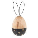 Clayre & Eef Decorative Figurine Rabbit Ø 6x14 cm Brown Wood Oval