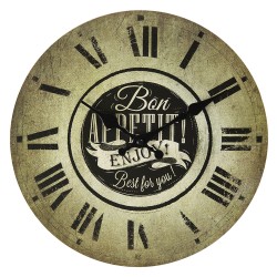 Clayre & Eef Orologio da parete Ø 30x3 cm  Verde MDF Rotondo