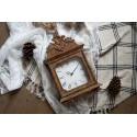 Clayre & Eef Horloge de table 27x12x44 cm Marron Bois Verre Rectangle