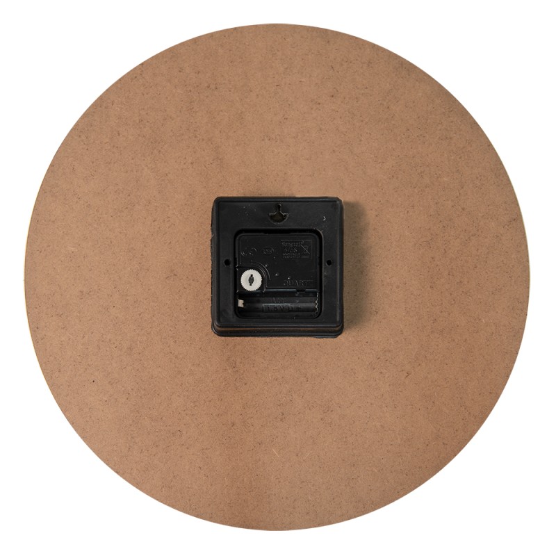 Clayre & Eef Orologio da parete Ø 34 cm Marrone Bianco  MDF Forbici