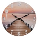 Clayre & Eef Horloge mural Ø 34 cm Marron Rose MDF