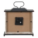 Clayre & Eef Tafelklok  36x10x32 cm Zwart Wit Hout Ijzer Old town