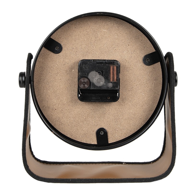 Clayre & Eef Horloge de table 22 cm Noir Marron Fer Verre