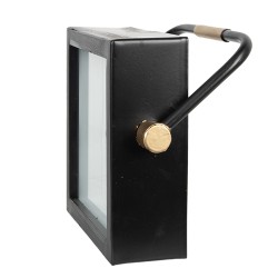 Clayre & Eef Orologio da tavolo 19 cm Nero Bianco  Ferro Vetro