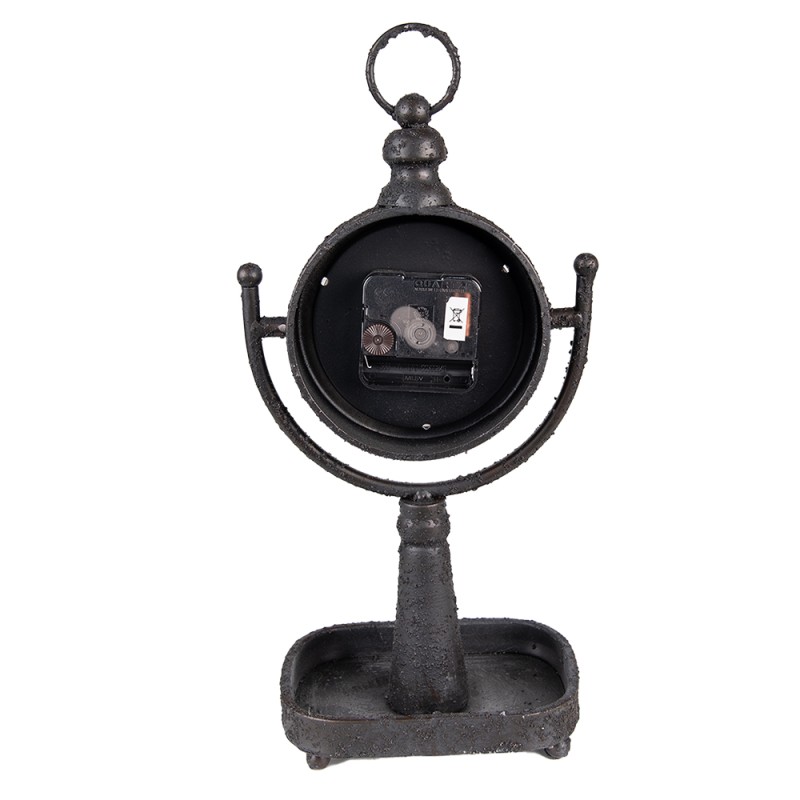 Clayre & Eef Horloge de table 15x11x34 cm Noir Métal