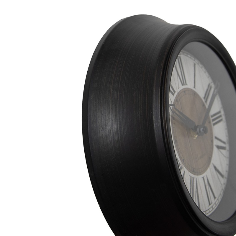 Clayre & Eef Orologio da parete Ø 23x5 cm Marrone Beige Plastica Vetro London