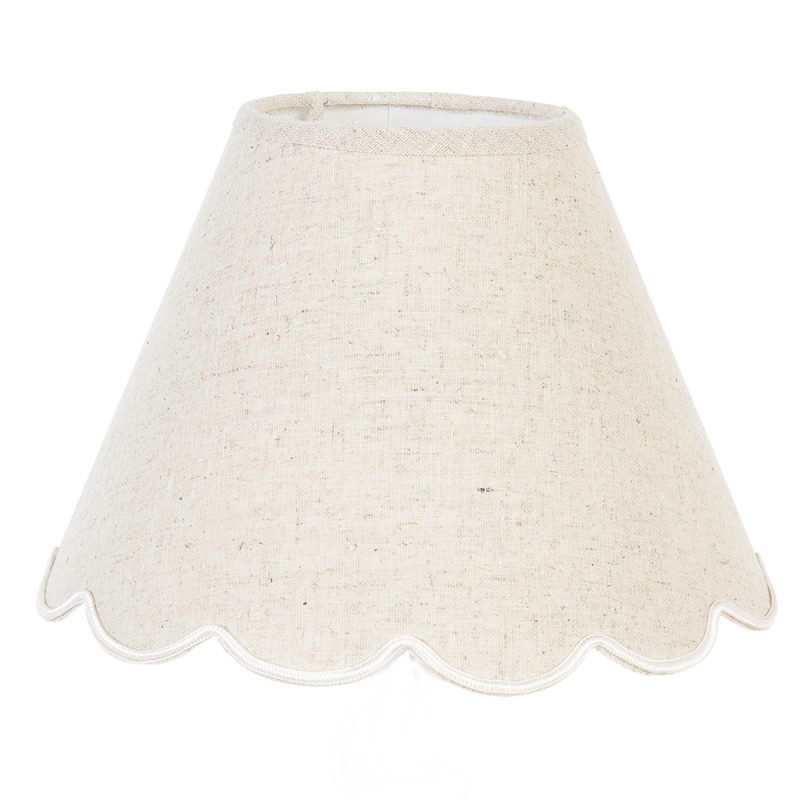 Clayre & Eef Lampenschirm Ø 22x16 cm Beige Leinen Rund