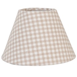 Clayre & Eef Lampshade Ø 23x15 cm / E27 Beige Cotton Diamond