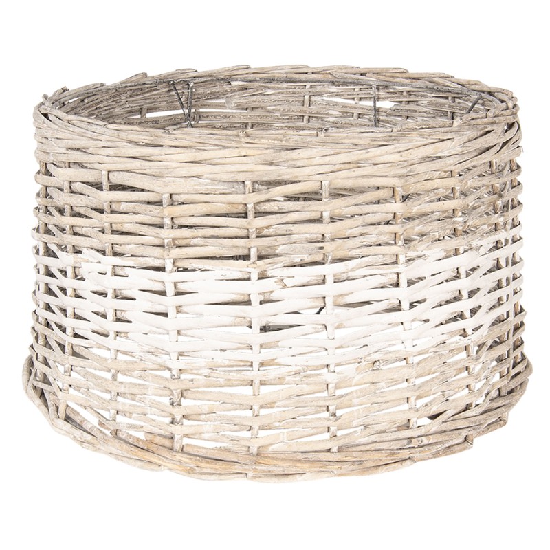 Clayre & Eef Abat-jour Ø 45x27 cm Marron Blanc Rotin Rond