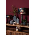 Clayre & Eef Lampenschirm Hängelampe Ø 34x24 cm Schwarz Gelb Textil Rund Blumen