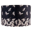 Clayre & Eef Lampenschirm Hängelampe Ø 45x28 cm Schwarz Weiß Textil Rund Schwan