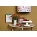 Clayre & Eef Abat-jour lampes à suspension Ø 45x28 cm Blanc Rose Textile Rond Fleurs