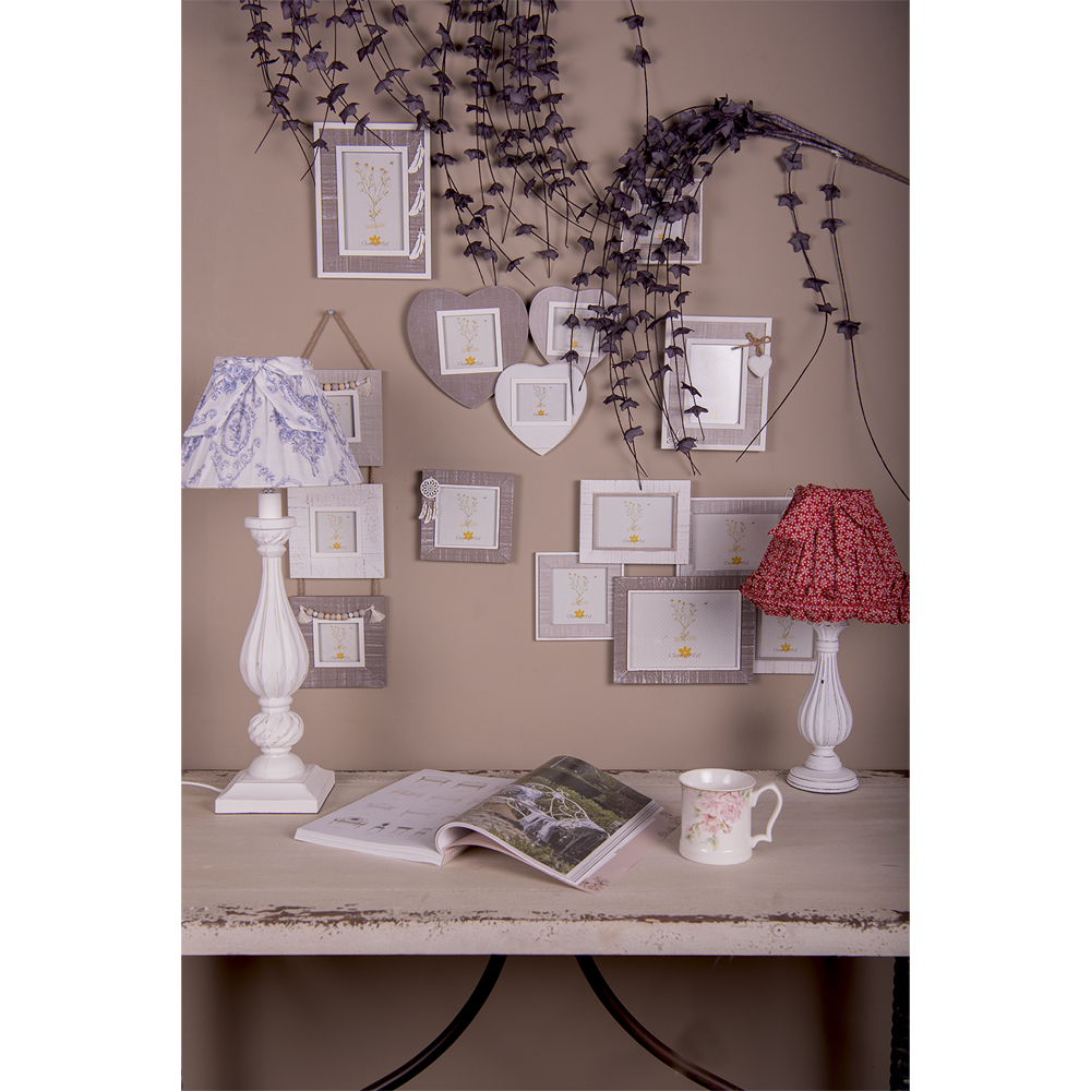 Lampenkap Ø 23X15 Cm Rood Wit Katoen Sneeuwvlokken-image