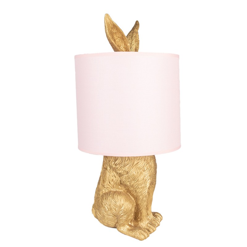 Clayre & Eef Tischlampe Kaninchen Ø 20x43 cm Goldfarbig Kunststoff