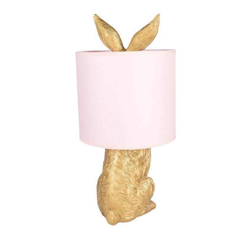 Clayre & Eef Tischlampe Kaninchen Ø 20x43 cm Goldfarbig Kunststoff