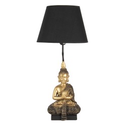 Clayre & Eef Table Lamp Ø 28x60 cm  Gold colored Black Plastic
