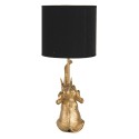 Clayre & Eef Tafellamp Olifant Ø 20x46 cm  Goudkleurig Zwart Kunststof