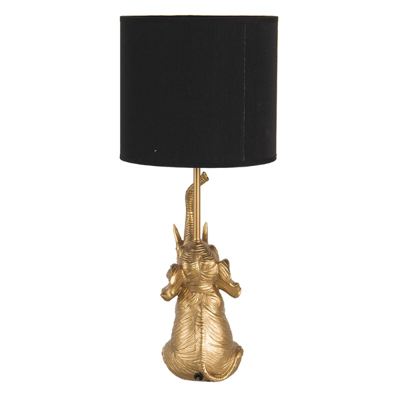 Clayre & Eef Table Lamp Elephant Ø 20x46 cm  Gold colored Black Plastic