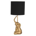 Clayre & Eef Lampada da tavolo Elefante Ø 20x46 cm  Color oro Nero Plastica