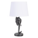 Clayre & Eef Lampada da tavolo Elefante 23x23x41 cm Nero Bianco Poliresina