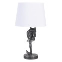 Clayre & Eef Table Lamp Elephant 23x23x41 cm  Black White Plastic