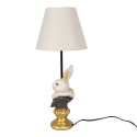 Clayre & Eef Table Lamp Rabbit Ø 23x53 cm  Beige Plastic