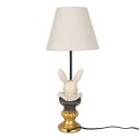 Clayre & Eef Table Lamp Rabbit Ø 23x53 cm  Beige Plastic