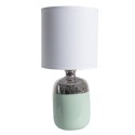 Clayre & Eef Table Lamp Ø 15x33 cm  White Silver colored Ceramic Round